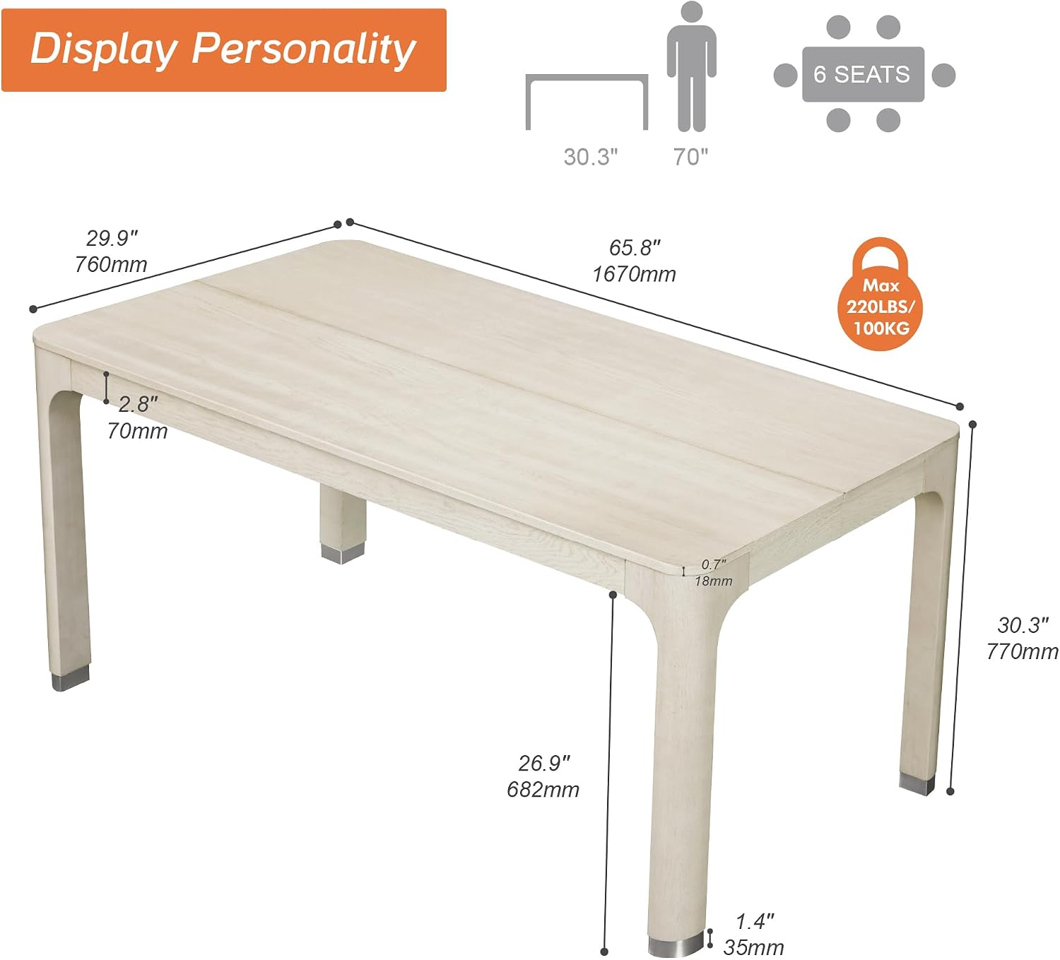 7-Piece Wooden Dining Set