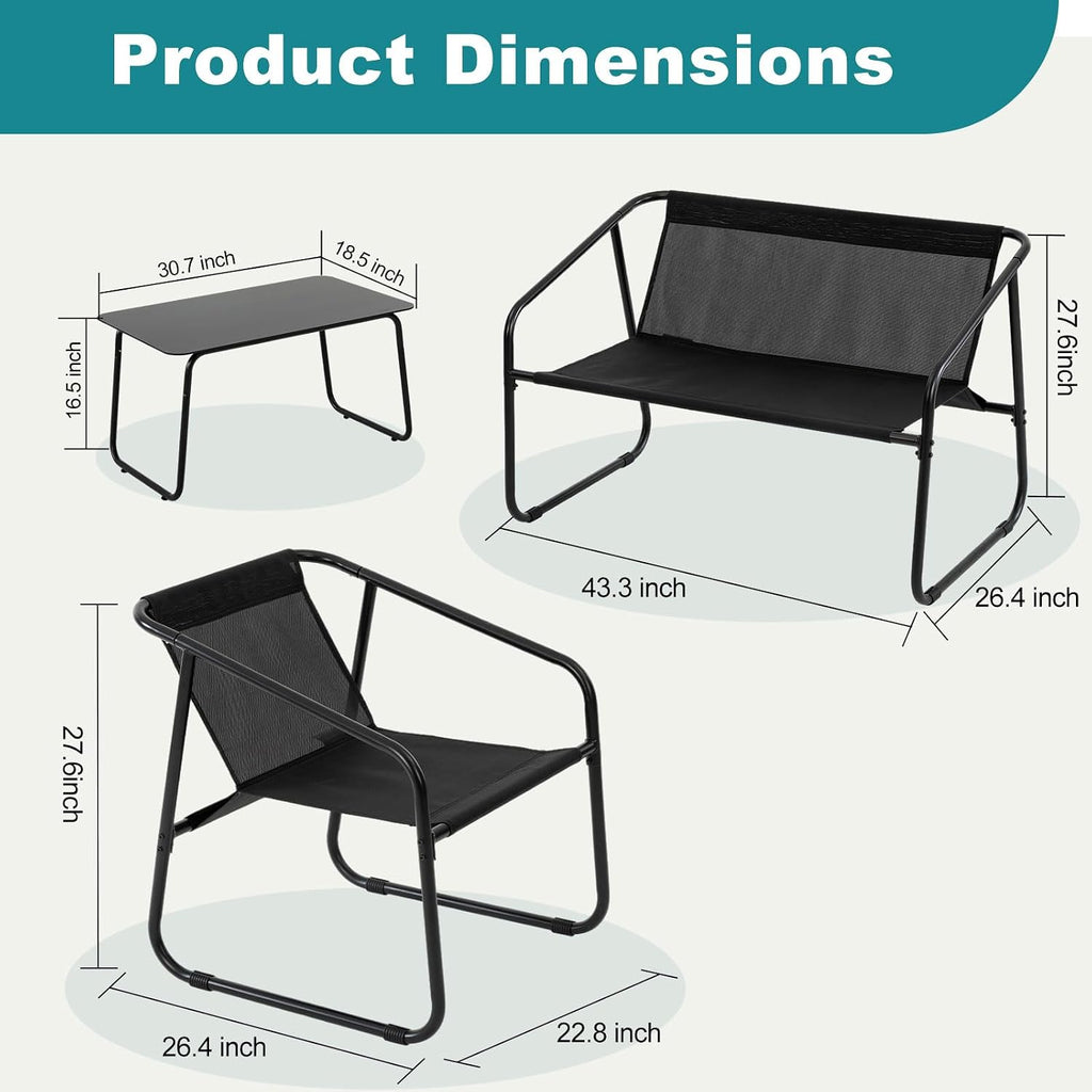 4 Piece Outdoor Patio Furniture Set