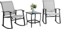 3 Piece Textilene Rocking Bistro Set