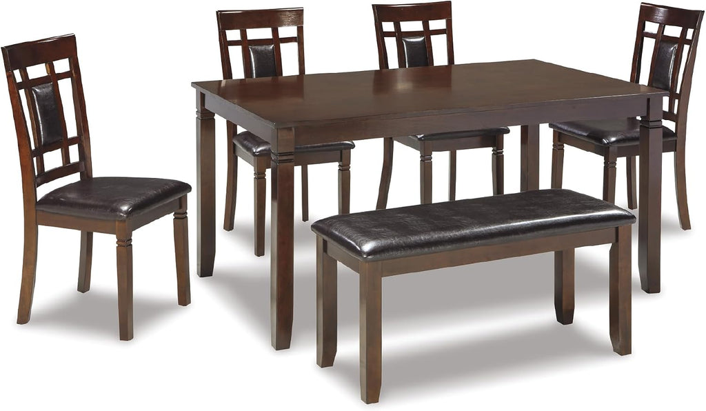 6-Piece Brown Dining Set with Bench