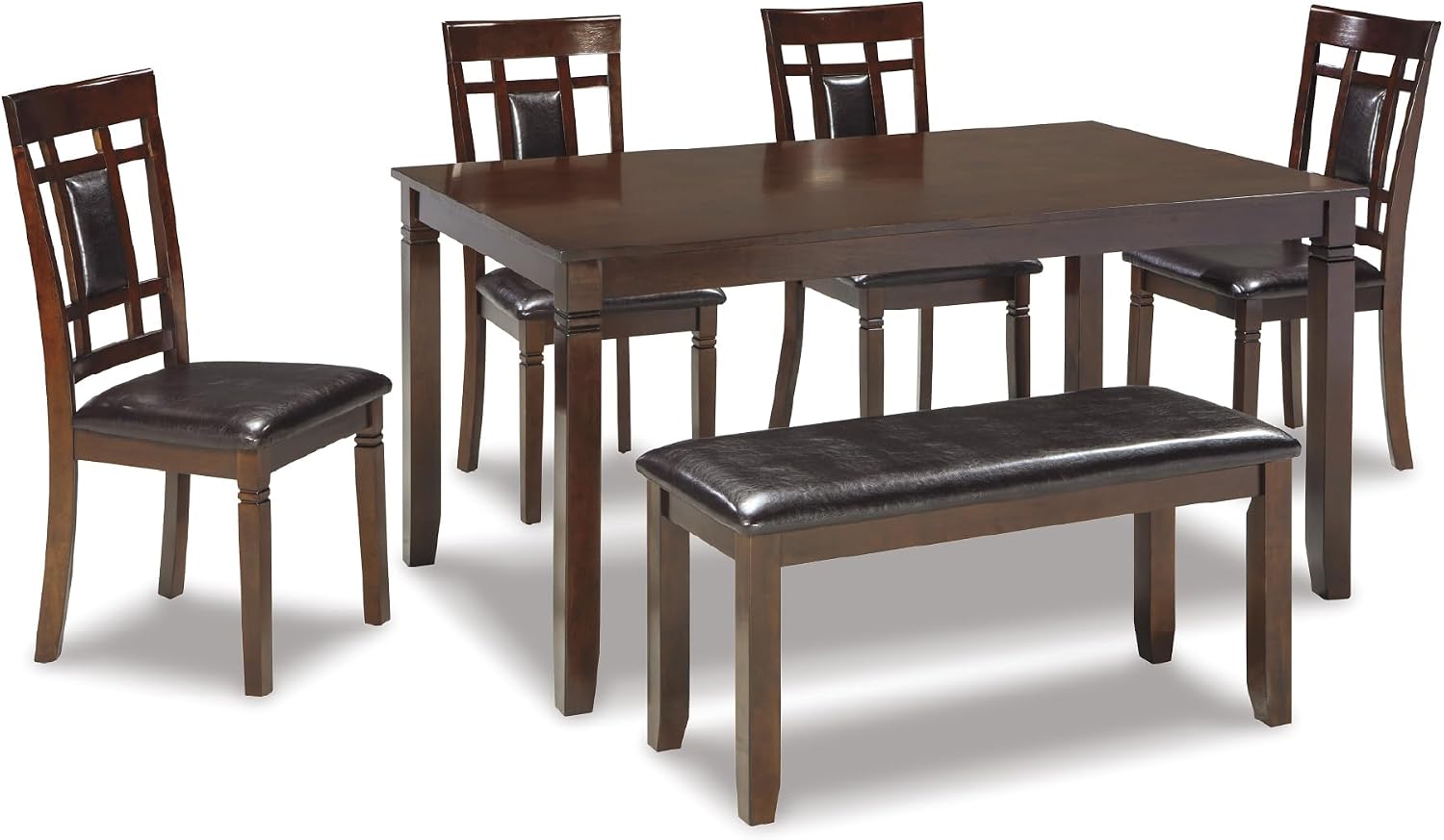 6-Piece Brown Dining Set with Bench