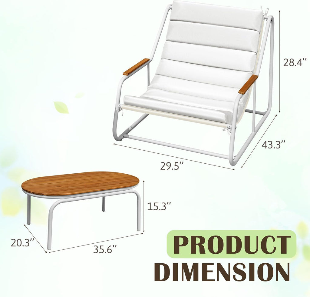 3 Piece Teslin Chaise Lounge Set