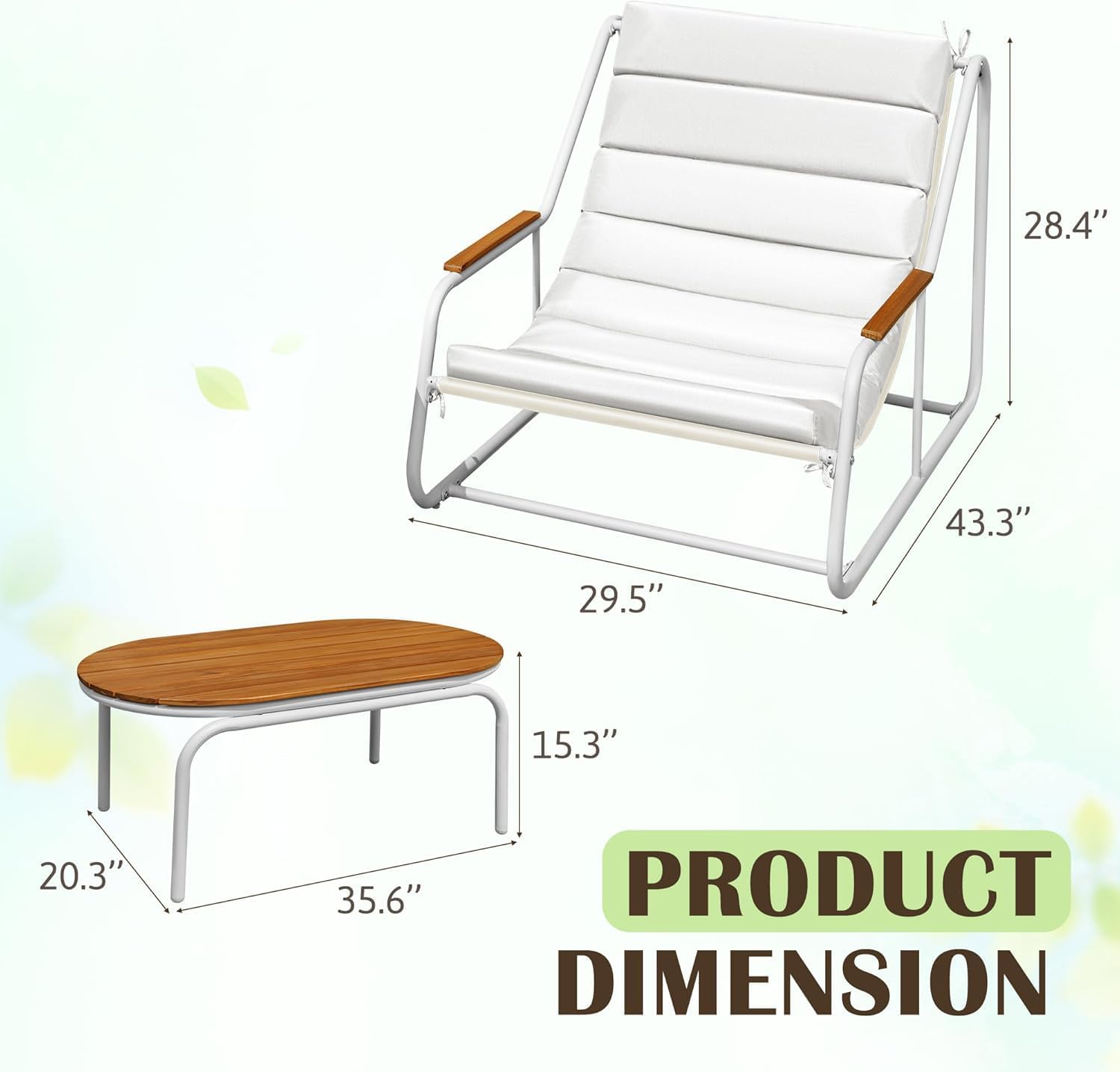 3 Piece Teslin Chaise Lounge Set