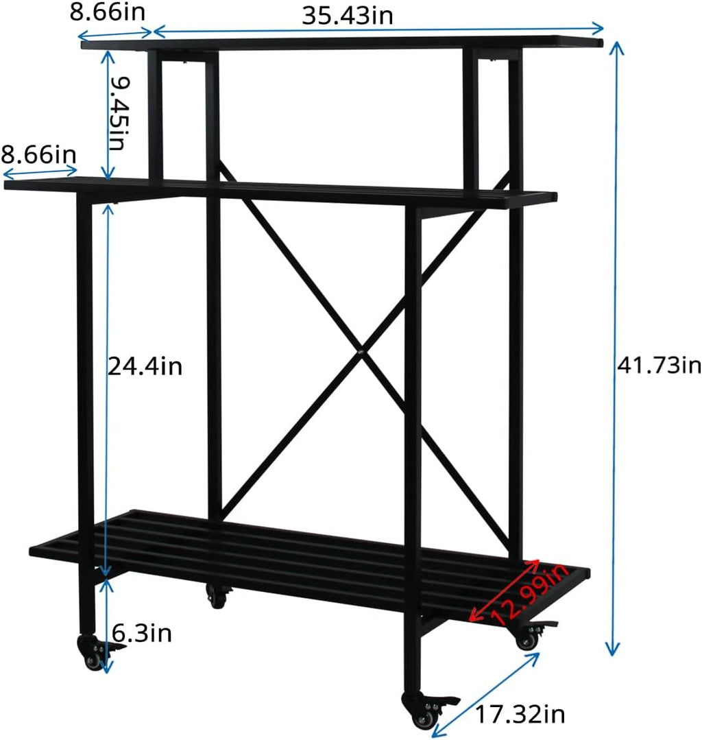 3 Tier Rolling Plant Stand Heavy Duty