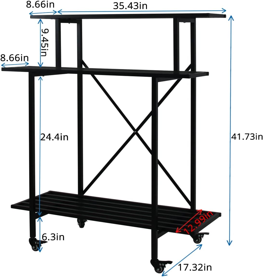 3 Tier Rolling Plant Stand Heavy Duty