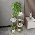 Gold Metal Rolling Multi-Tier Plant Stand