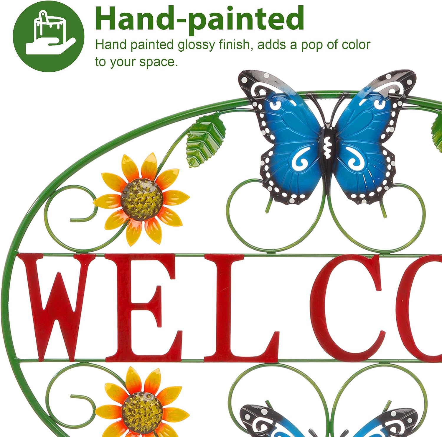 Butterfly Metal Welcome Wall Decor