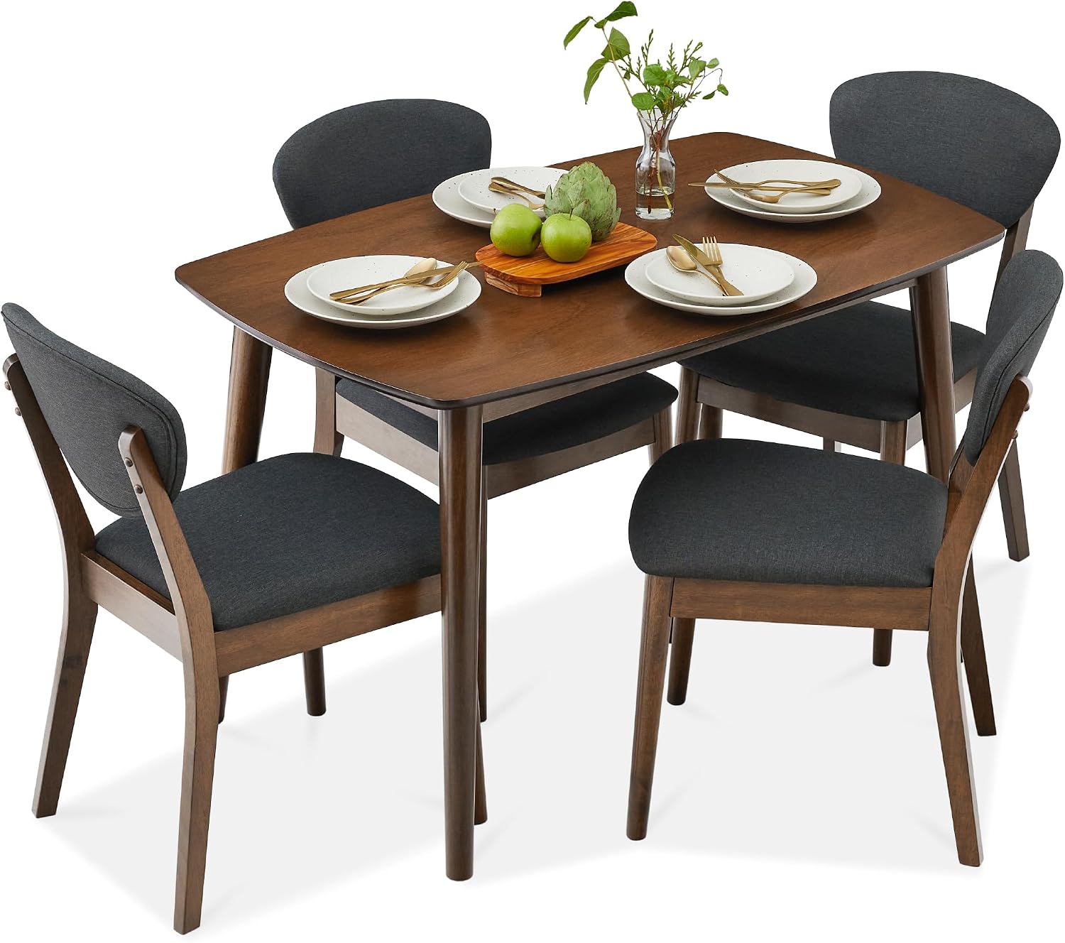 5-Piece Walnut Mid-Century Dining Set