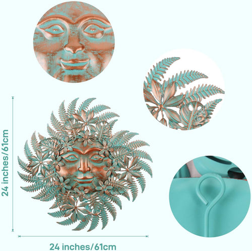 24" 3D Metal Sun Flower Outdoor Wall Decor