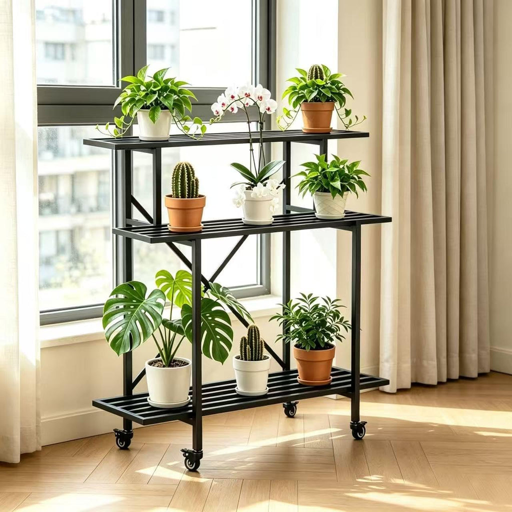 3 Tier Rolling Plant Stand Heavy Duty
