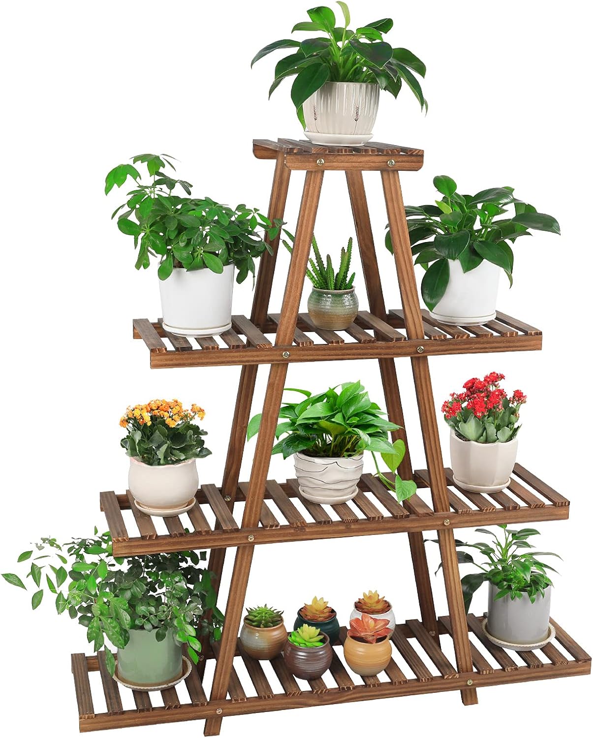 4 Tier A Frame Wood Plant Stand