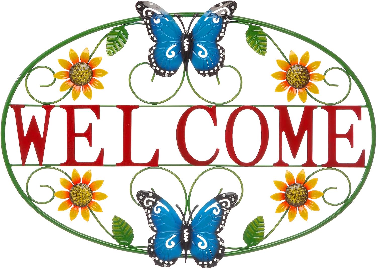 Butterfly Metal Welcome Wall Decor