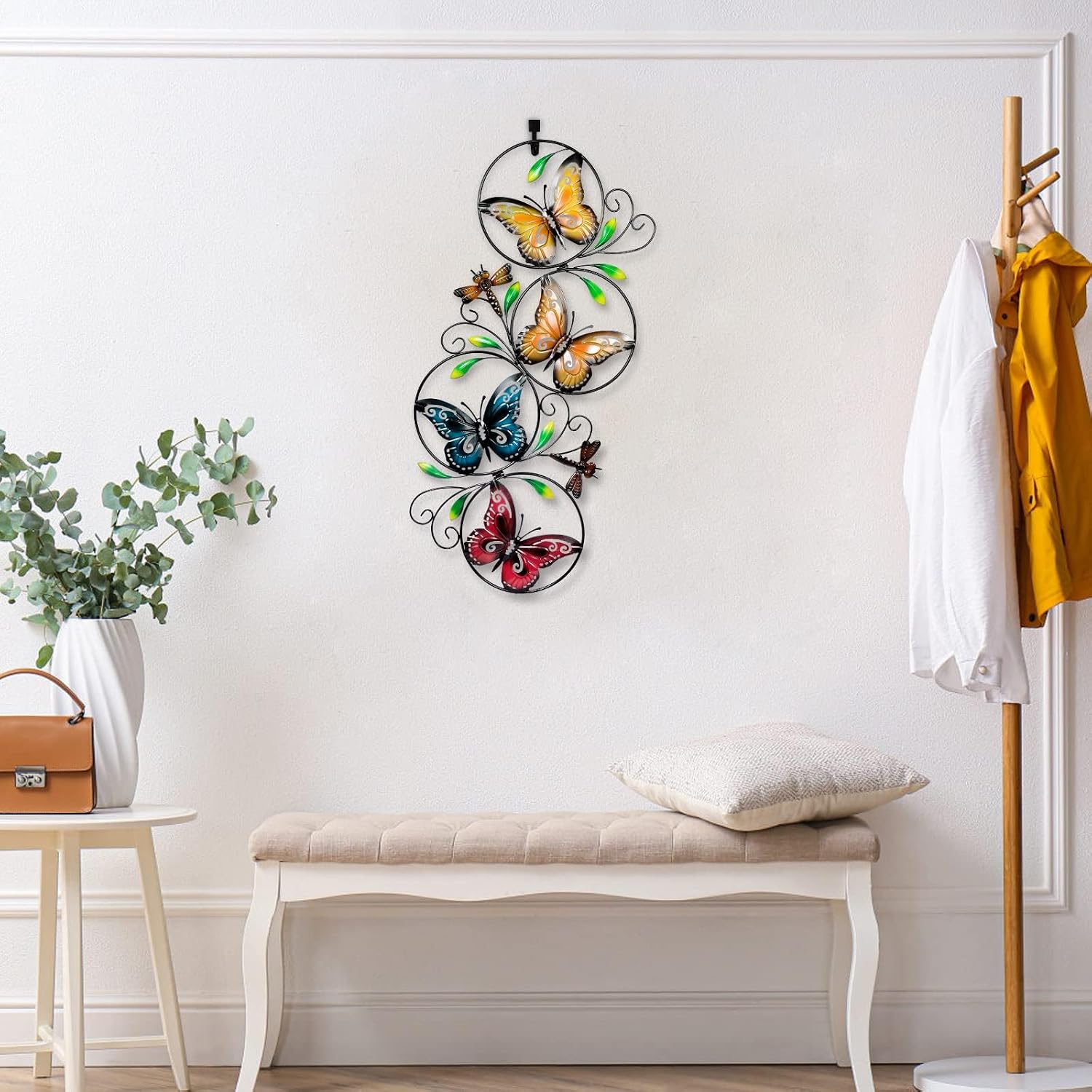 37" Colorful Metal Butterfly Wall Decor