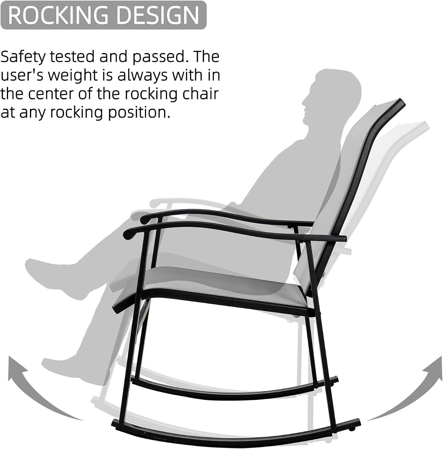 3 Piece Textilene Rocking Bistro Set