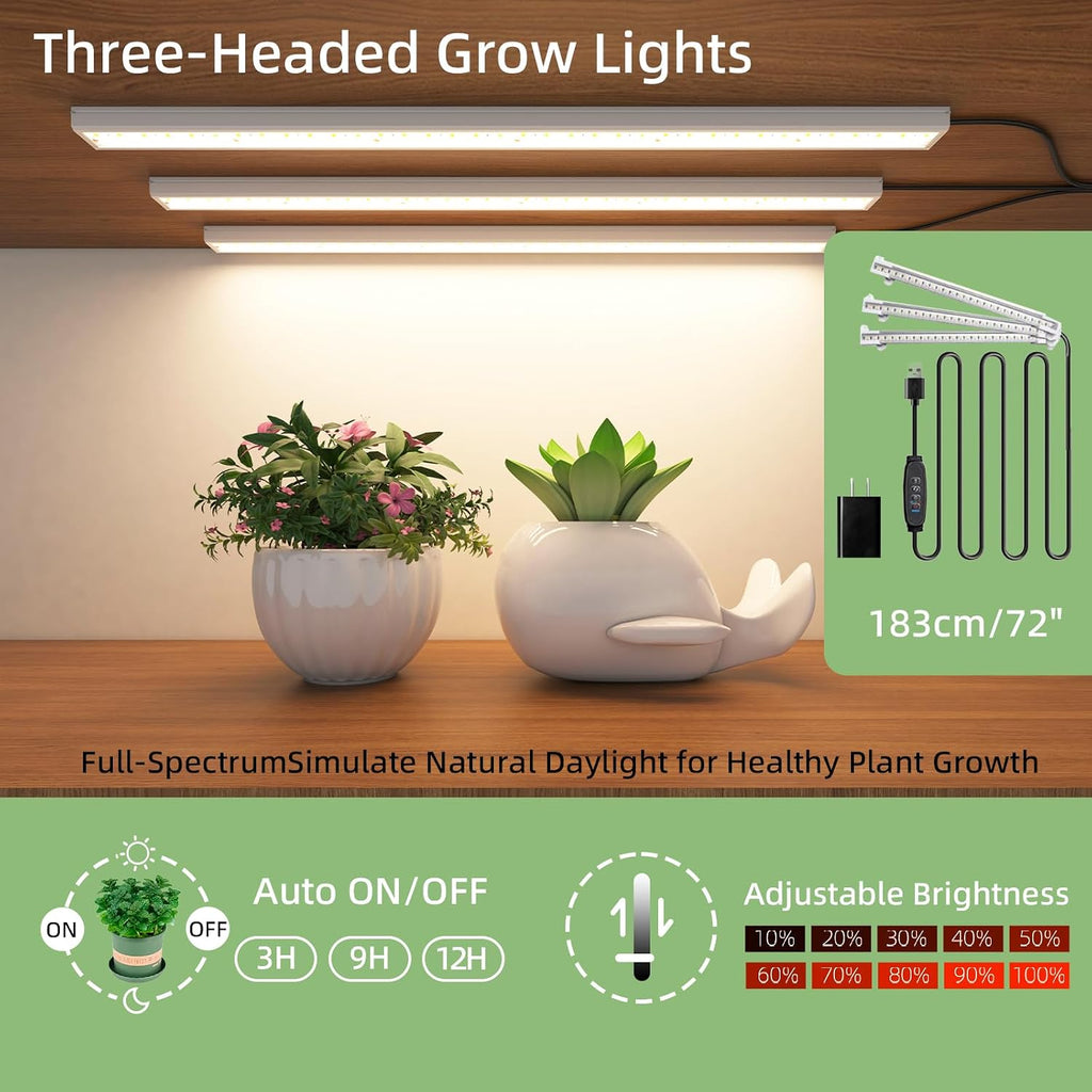 58" Note Shaped Plant Stand with Grow Light