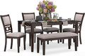 6-Piece Cherry Wood Dining Set with Bench