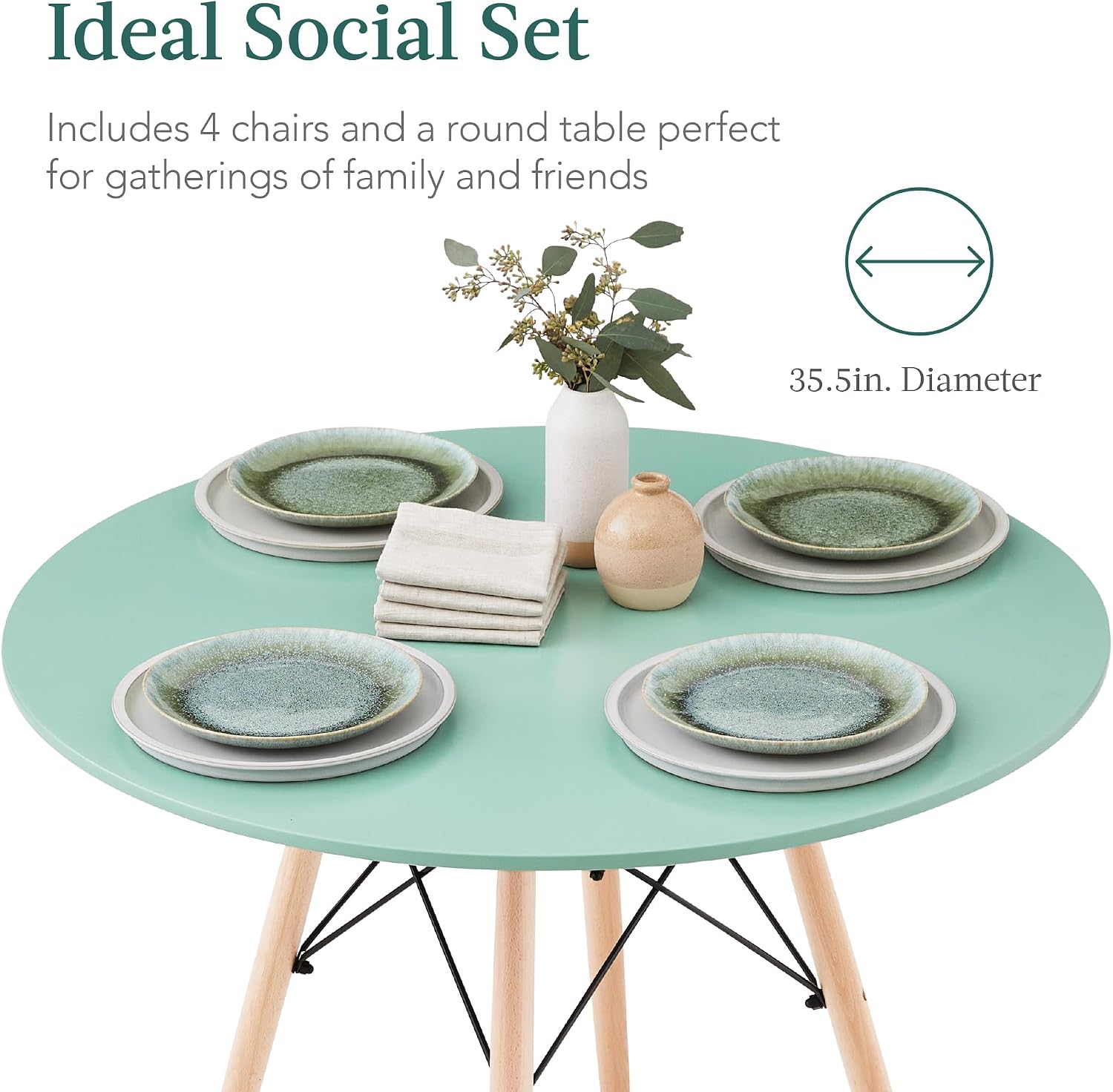 5-Piece Mid-Century Dining Set