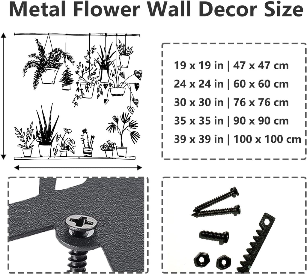 Metal Flower Outdoor Garden Wall Decor