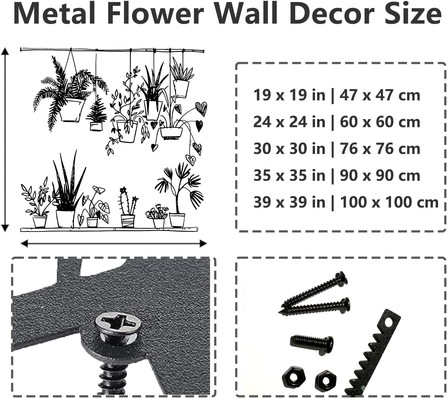 Metal Flower Outdoor Garden Wall Decor