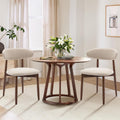 Set of 2 Beige Fabric Dining Chairs