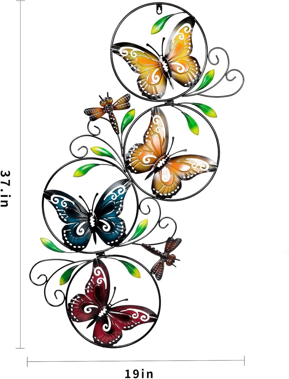37" Colorful Metal Butterfly Wall Decor