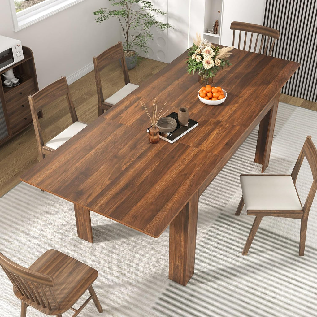 Extendable Walnut Wooden Dining Table