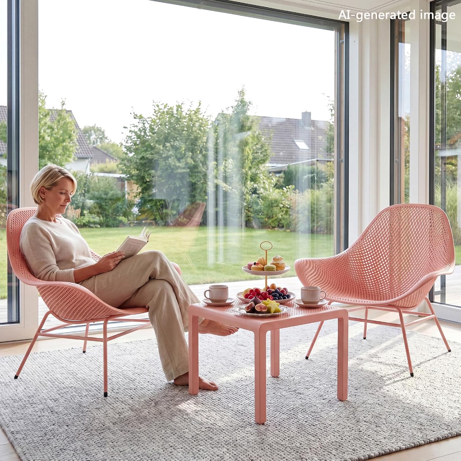 Modern PP Outdoor Lounge Chair Set