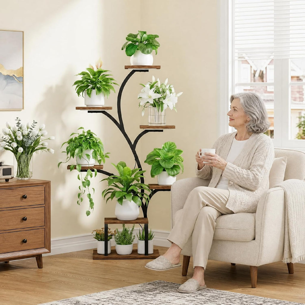 49" Tree-Shaped Plant Stand With Grow Lights