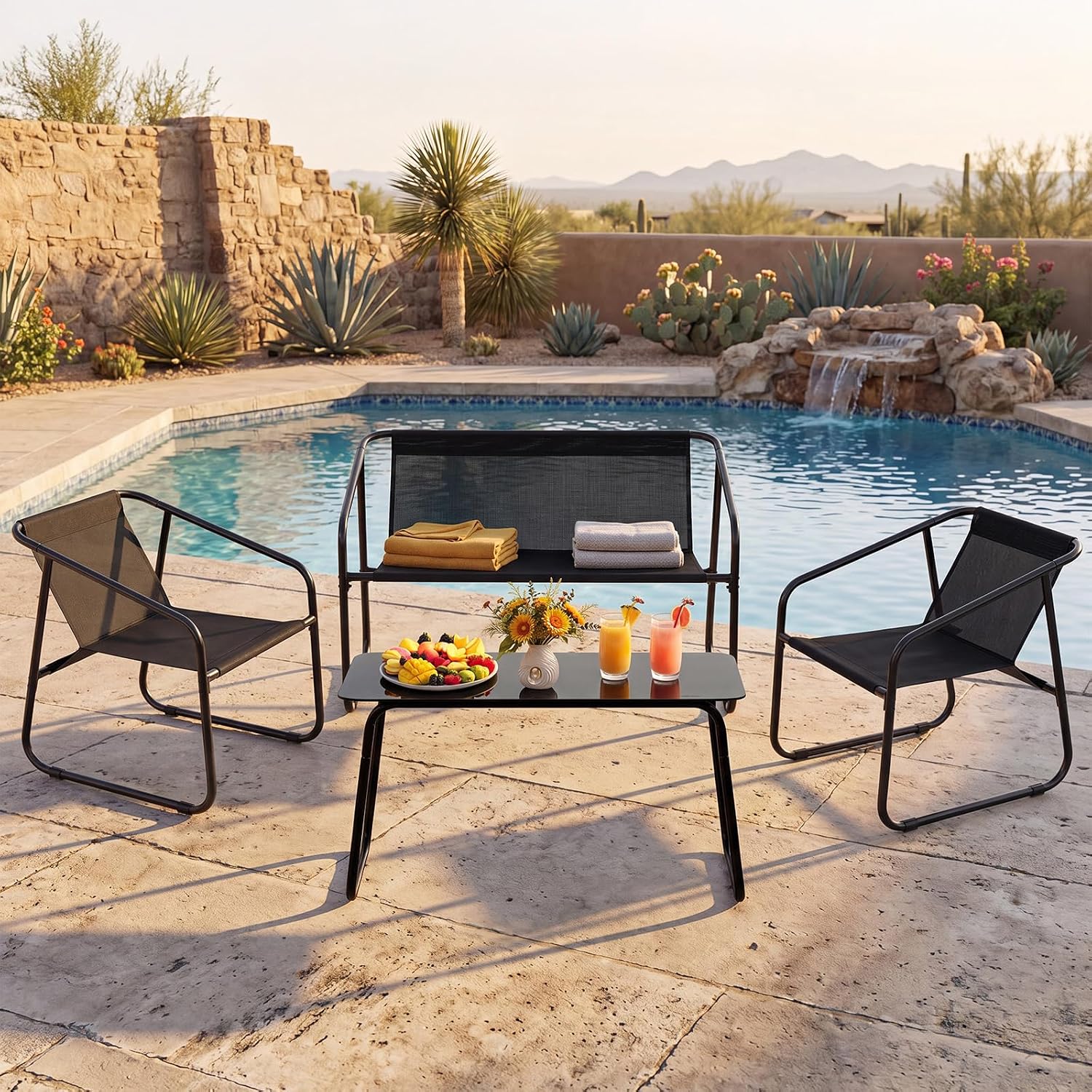 4 Piece Outdoor Patio Furniture Set