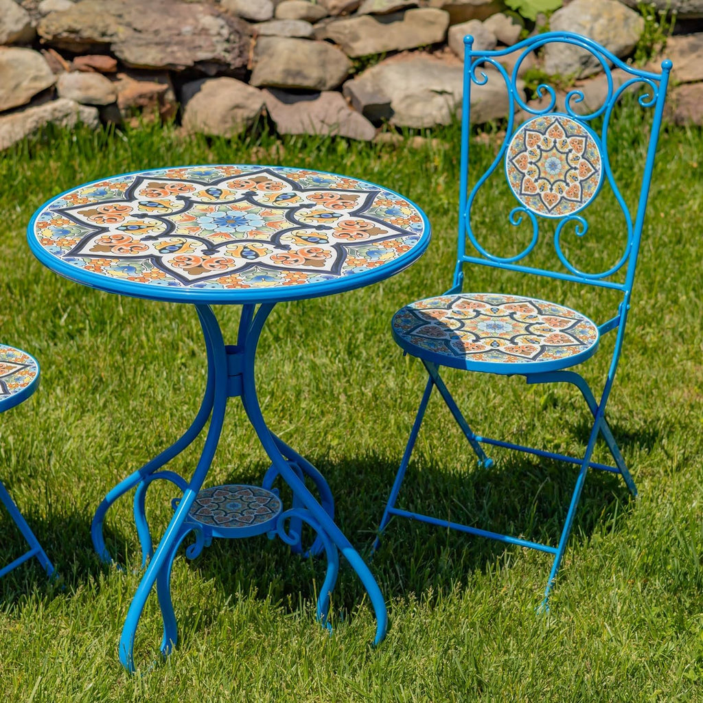 3 Piece Mosaic Patio Bistro Set