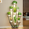 59" 10 Tier Corner Plant Stand with Grow Lights