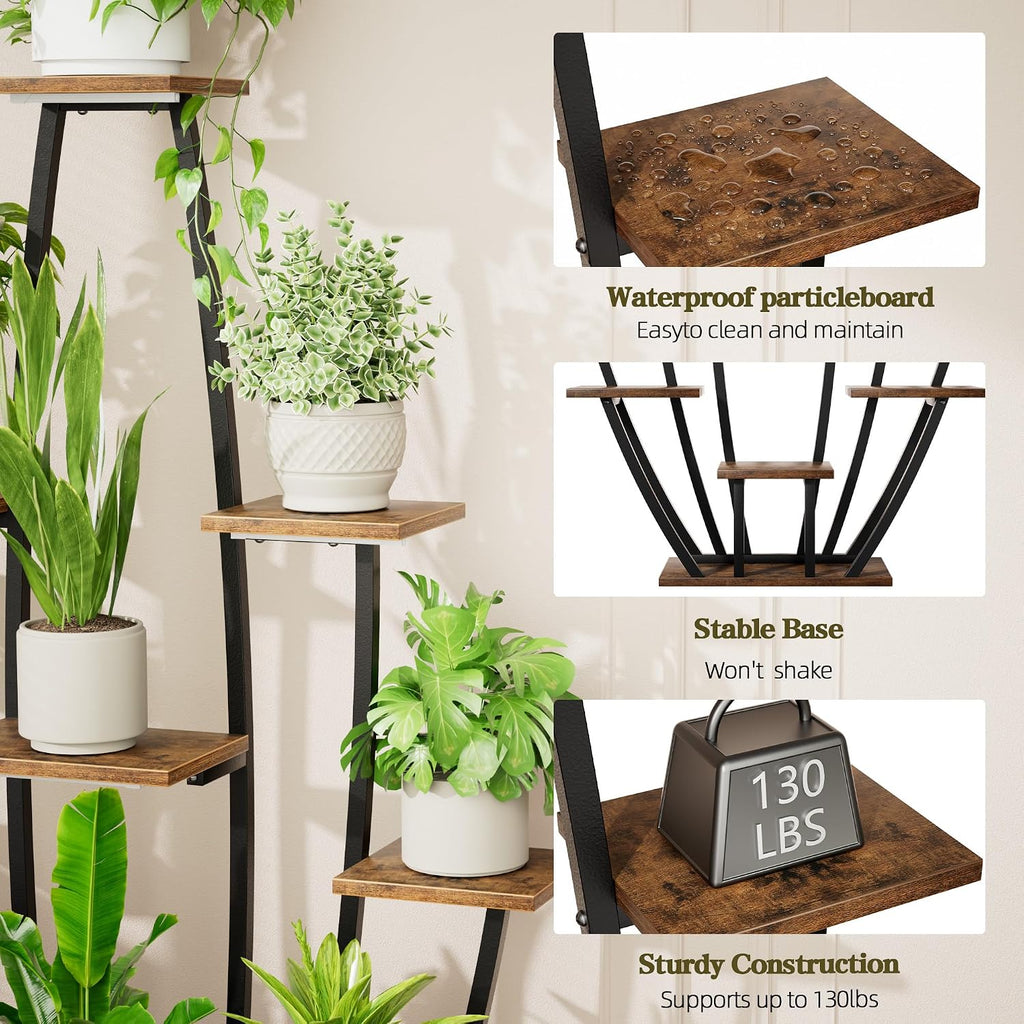 59" 10 Tier Corner Plant Stand with Grow Lights