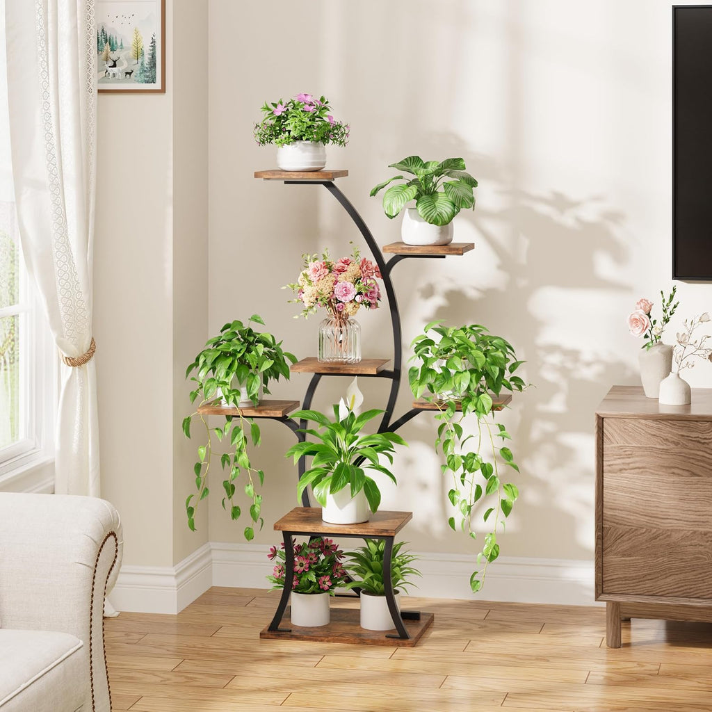 44" 7 Tier Plant Stand with Grow Lights
