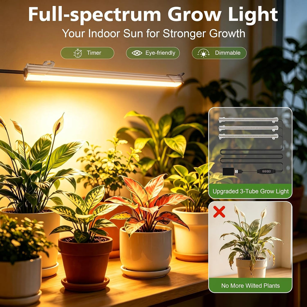 49" Tree-Shaped Plant Stand With Grow Lights