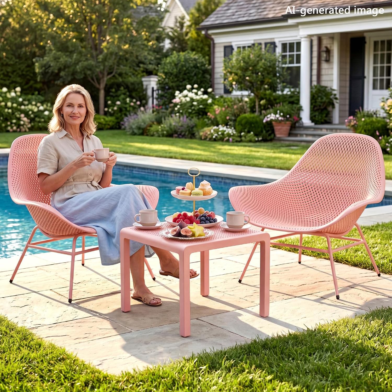 Modern PP Outdoor Lounge Chair Set
