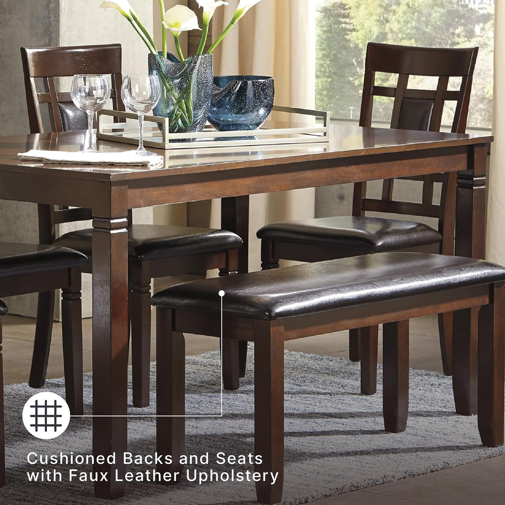 6-Piece Brown Dining Set with Bench