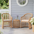 2 Piece Wicker Chair Set With Coffee Table