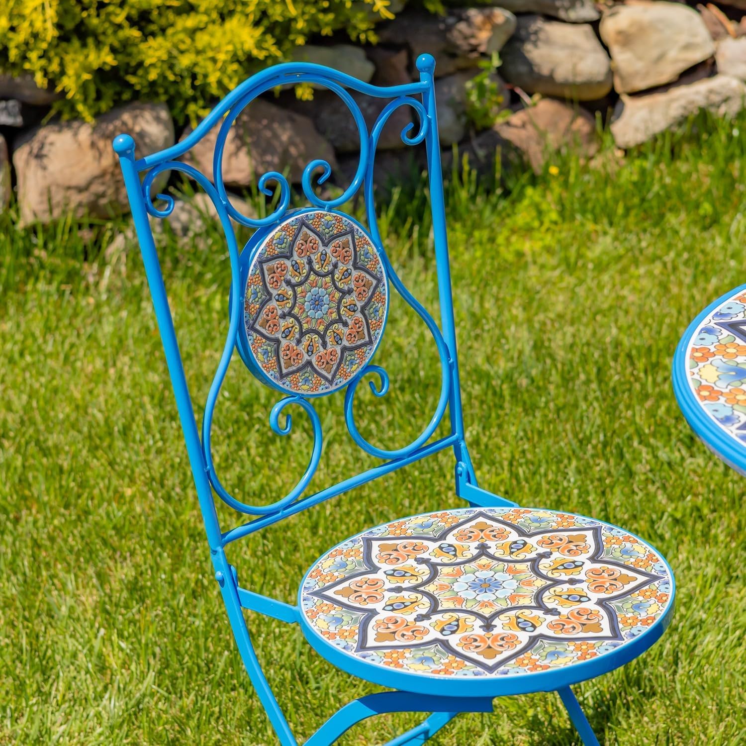 3 Piece Mosaic Patio Bistro Set