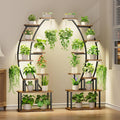 64" 9 Tier Curved Plant Stand with Grow Lights