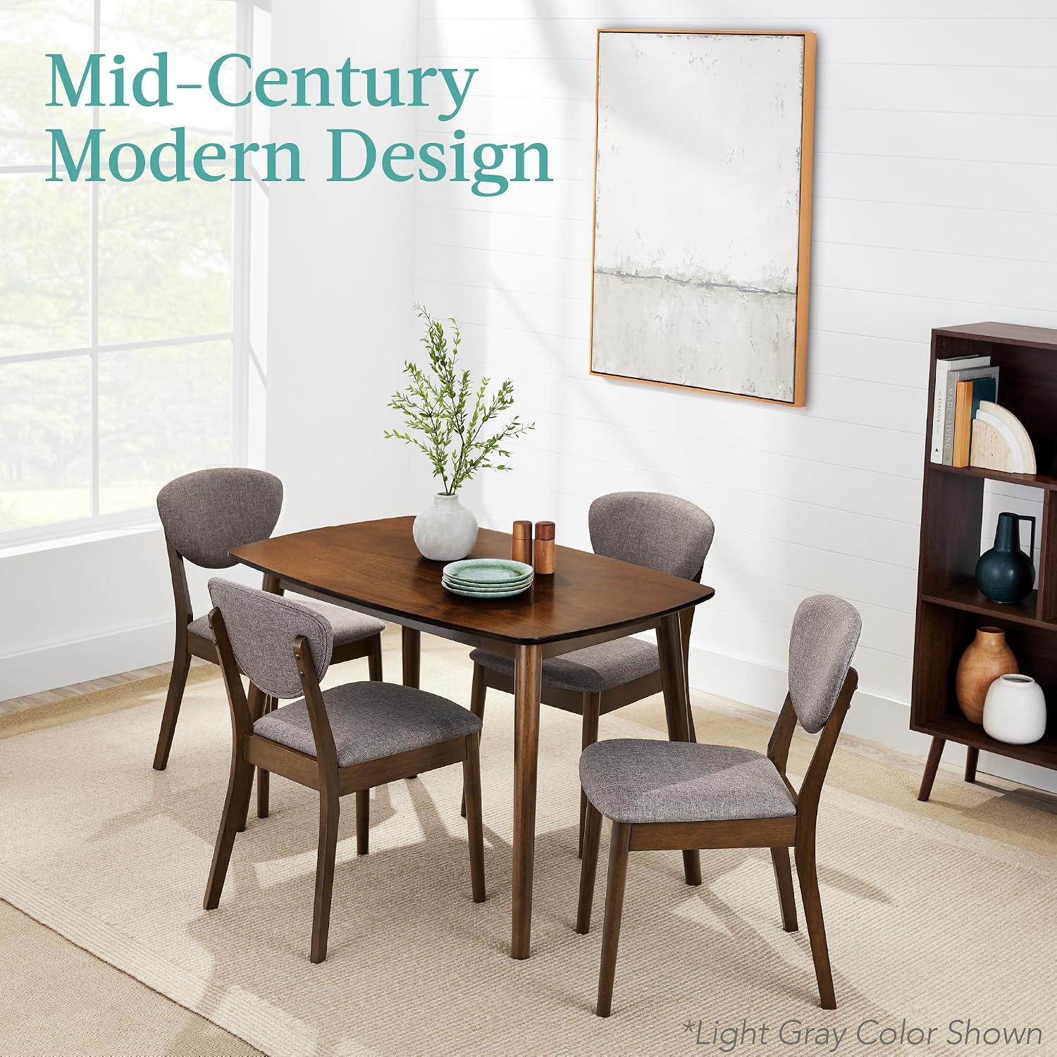 5-Piece Walnut Mid-Century Dining Set