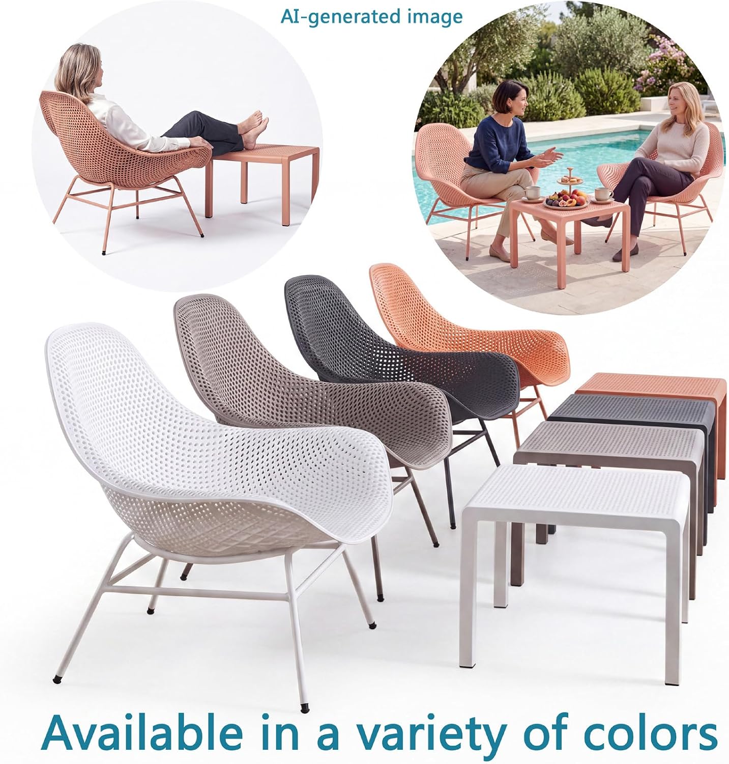 Modern PP Outdoor Lounge Chair Set