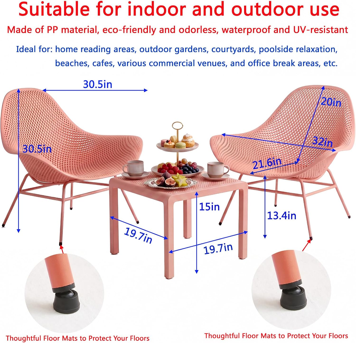 Modern PP Outdoor Lounge Chair Set