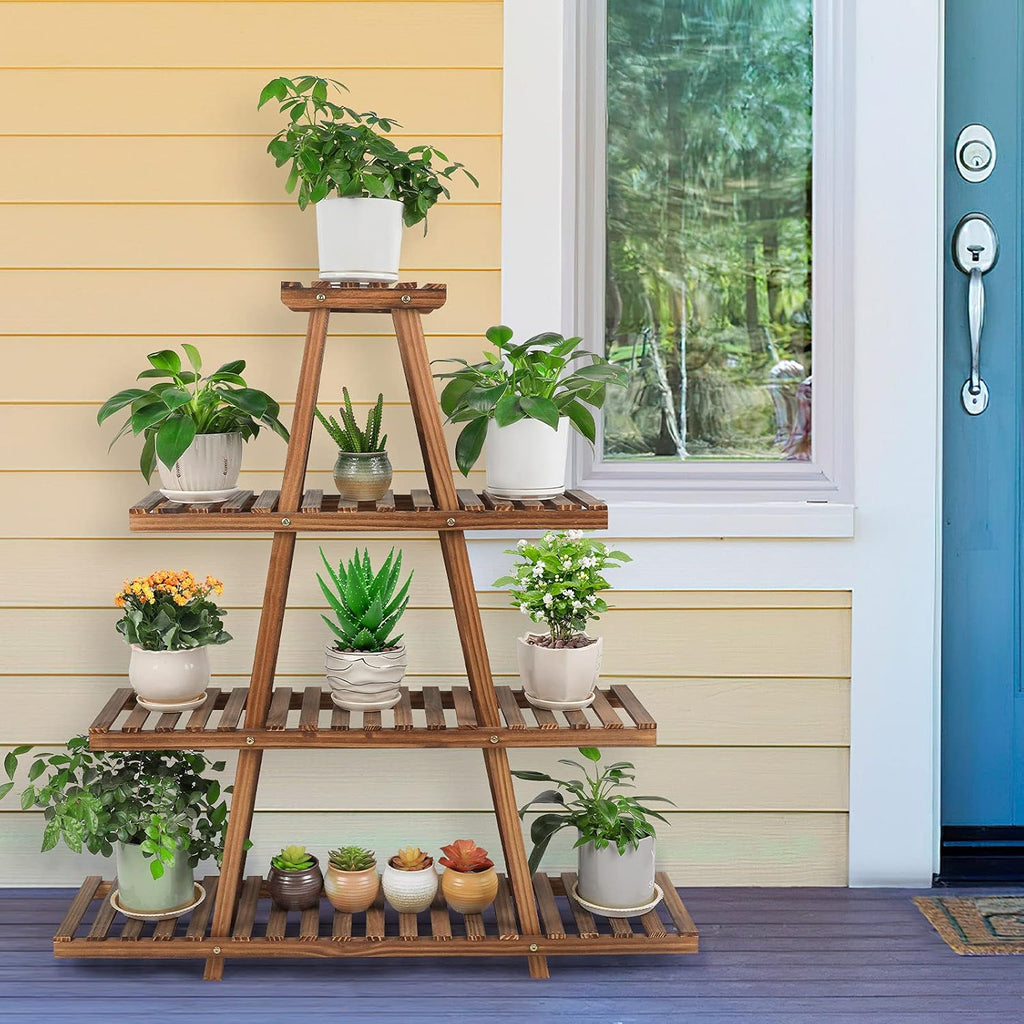 4 Tier A Frame Wood Plant Stand