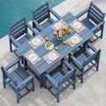 7-Piece Blue HDPE Outdoor Dining Set