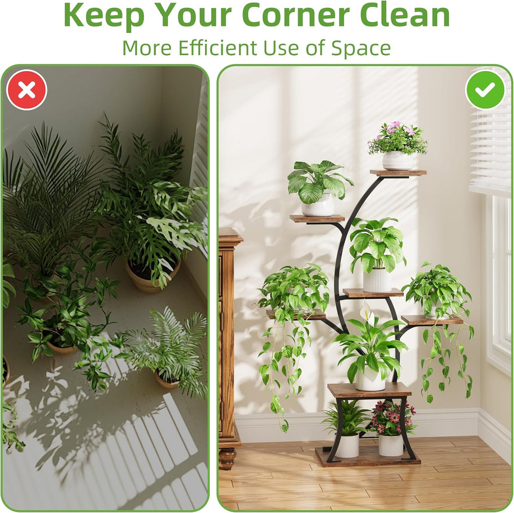 44" 7 Tier Plant Stand with Grow Lights
