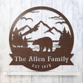 Bear Family Mountain Metal Sign