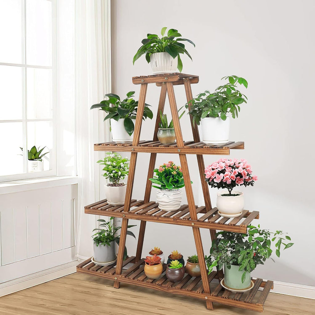 4 Tier A Frame Wood Plant Stand