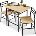 3-Piece Natural Black Space Saving Dining Set