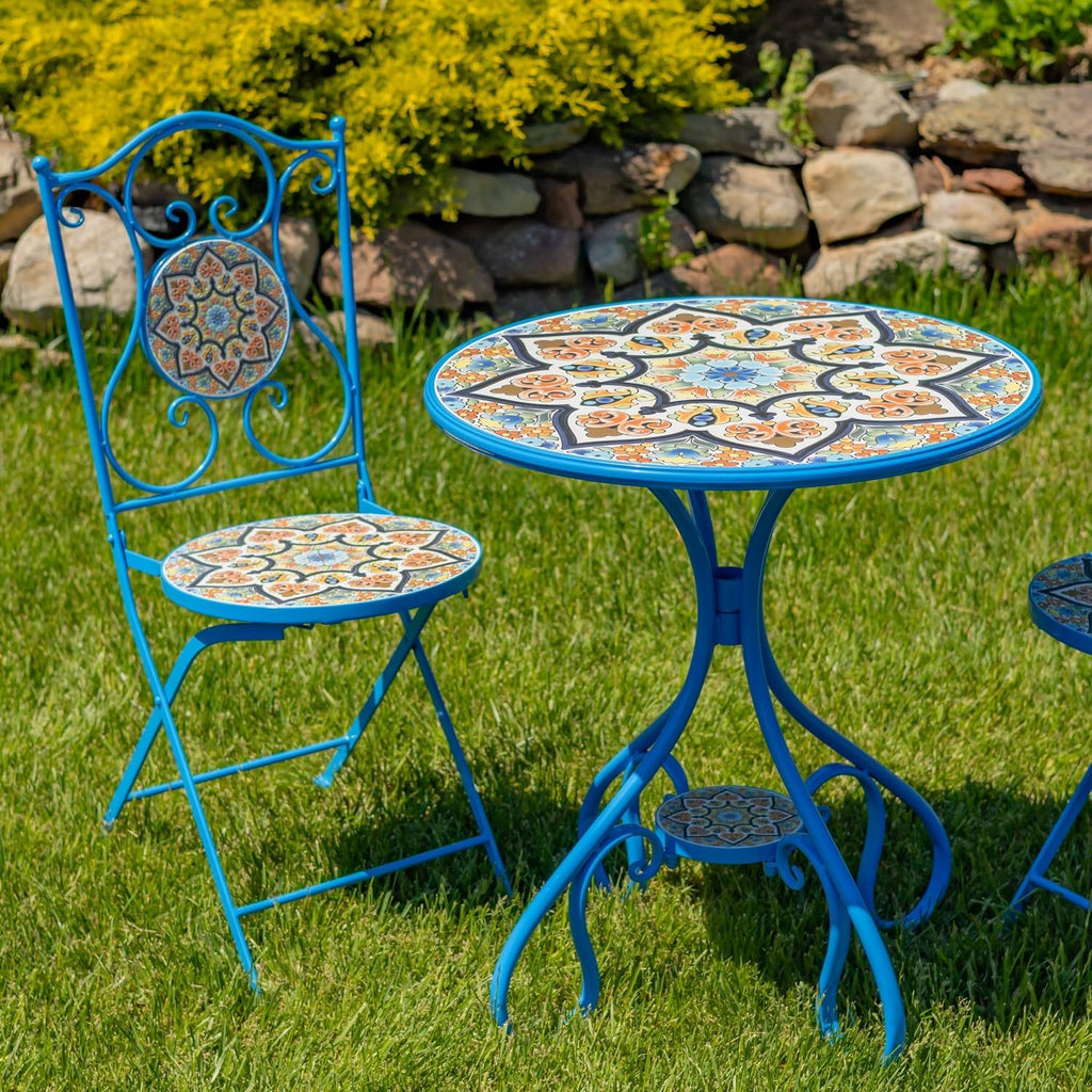3 Piece Mosaic Patio Bistro Set