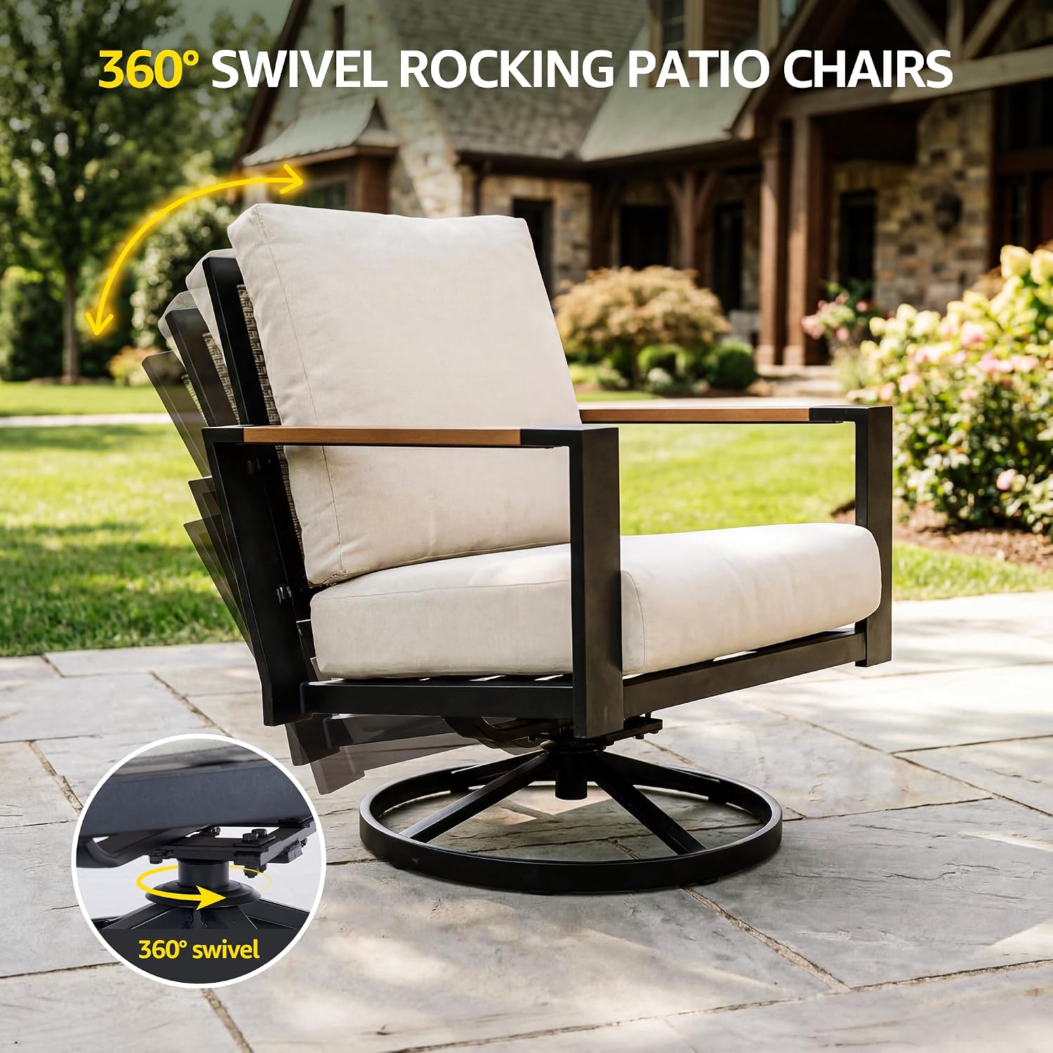 3 Piece Wicker Swivel Glider Bistro Set